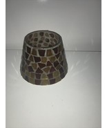 New Home Interiors Decorative Mosaic Candle Shade Amber &amp; Orange Topper - $8.88