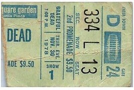 Grateful Dead Konzert Ticket Stumpf November 30 1978 Madison Square Garten Ny - £92.44 GBP