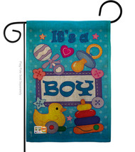 Baby Boy Burlap - Impressions Decorative Garden Flag G165069-DB - £18.02 GBP