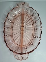 Anchor Hocking Divided Serving Dish Pink Depression Glass - £9.02 GBP