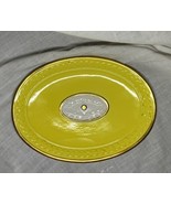 Vintage Small Oval Yellow Decorative Plate with Gold Trim ~7.5&quot; Long-Italy - $10.00