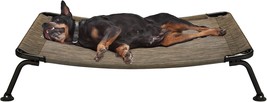 Curved Cooling Elevated Dog Bed, Black Frame Outdoor Raised Dog Cot, Chew Proof  - £31.89 GBP