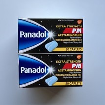 Pack of 2 Panadol Extra Strength PM Caplets 50 Count EXP 05/24 - £10.45 GBP