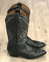 Montana Vintage Men’s Size 10 D Black Ostrich Cowboy Western Boots Quil ... - $168.29