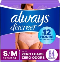 Always Discreet Adult Incontinence Underwear for Women  84Count  S/M - $60.78