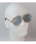 Vintage 1980&#39;s Michael Jackson Aviator Sunglasses Gold Rim Blue Faces Mi... - £23.66 GBP
