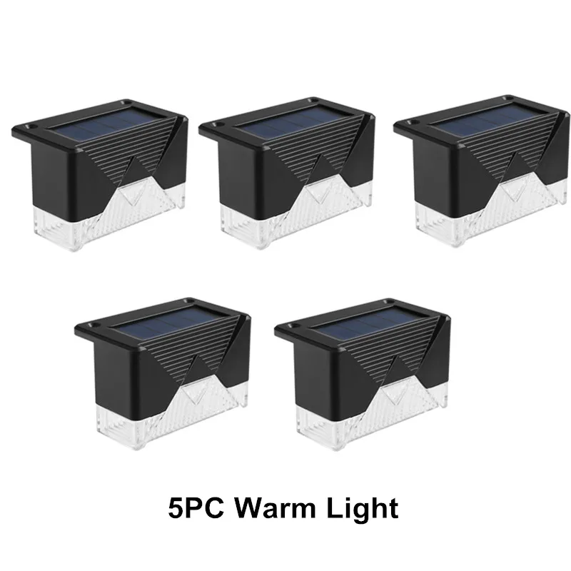 LED Waterproof Solar Fence Step Lamp Solar IP65 Garden Decor 5Pcs Wall Light Out - £80.07 GBP