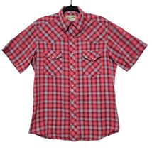 Wrangler Y2K Red Plaid Western Pearl Snap Shirt Cowboy Rodeo Core Short ... - $19.99