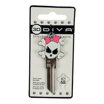 Hillman 3D Girly Skull Key Sc1 68 White and Pink - £4.58 GBP