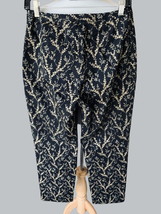 Ann Taylor Elegant Floral Print Black Tan Ladies Side Zip Lined Pants EUC 4 - £21.20 GBP
