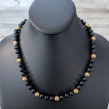 Vintage Napier Necklace Black &amp; Gold Tone - £13.45 GBP