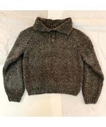 Heritage handmade Pure Heathered wool collared sweater mother of pearl B... - $95.41 CAD