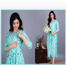 Attractive Pregnant / Maternity Women Kurti Gown Suit Easy baby Feeding Dress - £27.53 GBP