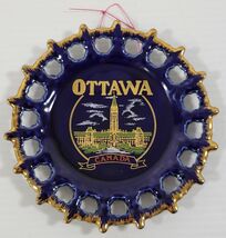 DD) Vintage Ottawa Canada Boat Wheel Souvenir Blue Hanging Decorative Wa... - $7.91