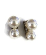 Retro Double Layered Faux Pearl Clip On Earrings - $18.22