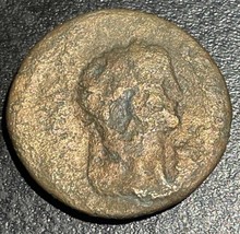 41-54 AD Roman Provincial Egypt Claudius AE Diobol Bull Butting 9.68g Coin - £25.29 GBP