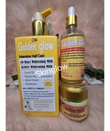 X 3 Original Golden Glow Half-C  Body Milk 500ml + Face Cream 60ml+ Seru... - $95.98