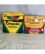 X2 Vtg Crayola Crayon Box Binney &amp; Smith Crayons Retired Colors Incomplete - $28.71