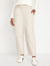 Old Navy Dynamic Fleece Barrel Leg Ankle Sweatpants Womens L Beige Stretch NEW - £20.92 GBP