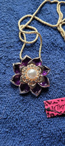 New Betsey Johnson Necklace Flower Purple Summer Collectible Decorative ... - $14.99