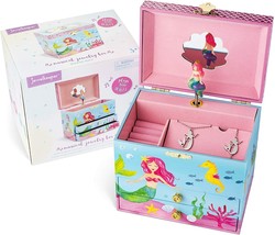 Little Girls Musical Jewelry Box 3 Drawers, Mermaid Design Gifts for Girls - £43.94 GBP