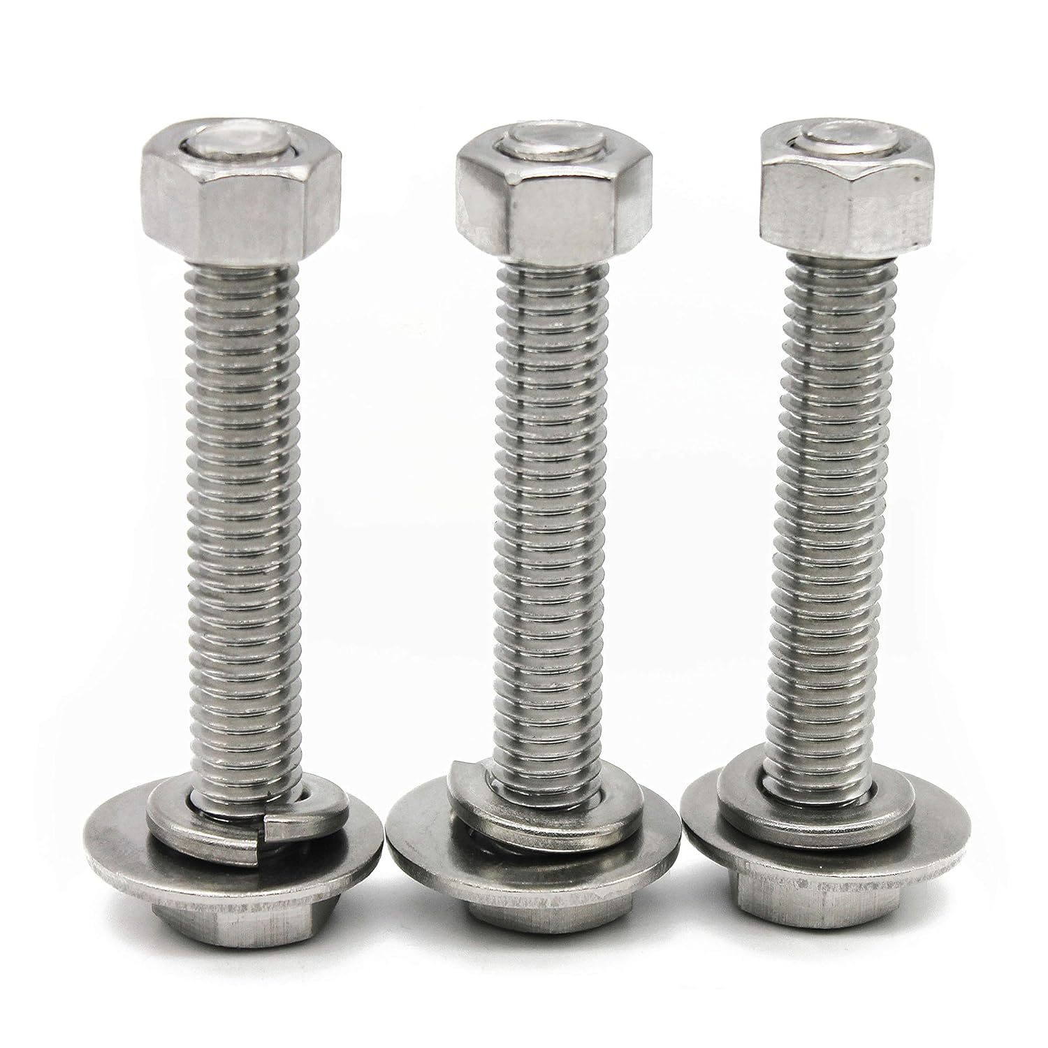 (10 Sets) 1/4-20X2-1/2&quot; Stainless Steel Hex Head Screws Bolts, Nuts, Fla... - $32.99
