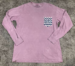 Comfort Colors Sigma Alpha Phi Shirt Mens M Purple Long Sleeve Greek Let... - $24.63