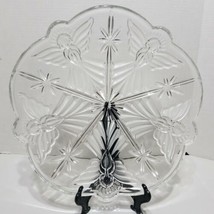 Crystal Frosted Mikasa 13&#39;&#39; Christmas Round Angel Platter Tray Starburst  - £29.26 GBP