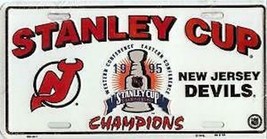 NEW JERSEY DEVILS LOGO 1995 STANLEY CUP CHAMPS  NHL HOCKEY LICENSE PLATE - £23.59 GBP