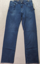 Mavi Jeans Women 32 Blue Denim Cotton Pockets Super Move Flat Front Straight Leg - £29.12 GBP