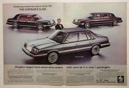 1982 Print Ad 1983 Chrysler E Class New Yorker,Sedan,Executive Ricardo M... - $11.68