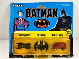 Vintage 1989 Ertl Batman Micro Size: Batmobile Batwing &amp; Joker Van NOS S... - $18.80