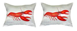 Pair of Betsy Drake Red Lobster No Cord Pillows - £63.30 GBP
