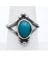 Vintage Southwestern Sterling Silver Turquoise Ring Size 6.75 - $33.66