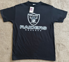 New Vintage Oakland Raiders NFL Football Black T-shirt Size M DeadStock Truefan - £22.00 GBP