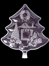 Vtg Mikasa Crystal Holiday Classic 13.5&quot;  Christmas Tree Shaped Serving Platter - £18.69 GBP