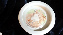 An item in the Pottery & Glass category: Vintage Unsigned Baby's Plate Baby Bunting and Bunch Nursery Rhyme