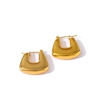 Yhpup Women Stainless Steel Metal Earrings Statement Gold Color Texture Geometri - £10.50 GBP