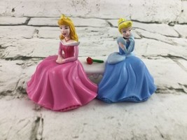 Classic Disney Princesses Cinderella Aurora On Bench Cake Topper Toy 3” ... - £11.86 GBP