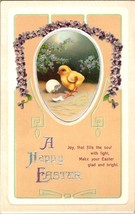 C1910 Easter Postcard egg chick flower poem a1 - £17.10 GBP