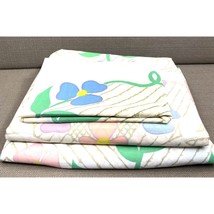 Vintage 1970s Utica Purple Daisy Queen Sheet Set – 2 Flat Sheets + 1 Pil... - $27.55