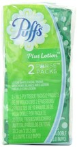 Puffs Plus Lotion Facial Tissues, 2 to Go Packs, 10 Tissues Per Pack - Packet - £8.61 GBP