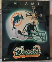 Miami Dolphins Vintage 1987 Wall Clock Sports Football Helmut Logo 16x20 Working - £48.30 GBP