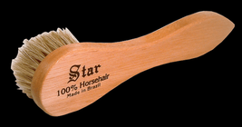 R Ound Horsehair Polish &amp; Cream Heather Brown Applicator Dauber Brush Shoe Star - £32.20 GBP