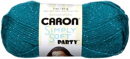 Caron Simply Soft Party Yarn-Teal Sparkle - $17.24