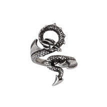 Alchemy Gothic R245 - Dragons Lure Ring serpent Wrap style Wing Tail Mythical  - £23.07 GBP