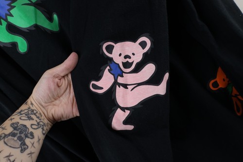 Retro Mens 2XL All Over Print Bear Skull Grateful Dead Band Long Sleeve T-Shirt Item image 5