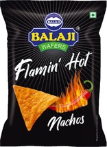 Balaji Wafers Flamin Hot Nachos 45 grams 1.58 oz pack India Vegetarian N... - £4.37 GBP+
