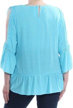 Ny Collection Womens Plus Crochet Trim Cold Shoulder Pullover Top,3X - $35.56