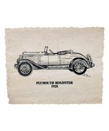 Vintage Carved Marble Wall Plaque 1928 Plymouth Roadster L Wallis Art 10x8&quot; - $1,089.32 MXN